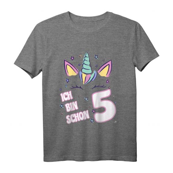 Kinder Einhorn Geburtstag T-Shirt für 5 Jahre Mädchen – Süßes Geburtstagsoutfit für Mädchen mit Einhorn-Design, ideal zum Geburtstag und das ganze Jahr tragbar