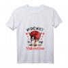 Damen Hockey Is My Valentine Valentinstag Eishockey Liebe T-Shirt mit V-Ausschnitt – Lustiges Geschenk für Fans, Paare und Eishockeyliebhaber