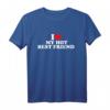 HapDeer T-Shirt - I Heart My Hot Best Friend mit rotem Herz, lustiges Retro-Design für Freunde und Geburtstagskinder