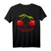 Freches Kirschen Motiv Brust T-Shirt - Süßes & Erfrischendes Vintage Früchtchen Shirt für Frauen mit Humor und Statement-Charakter