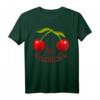 Freches Kirschen Motiv Brust T-Shirt - Süßes & Erfrischendes Vintage Früchtchen Shirt für Frauen mit Humor und Statement-Charakter