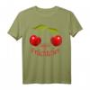 Freches Kirschen Motiv Brust T-Shirt - Süßes & Erfrischendes Vintage Früchtchen Shirt für Frauen mit Humor und Statement-Charakter