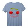 Freches Kirschen Motiv Brust T-Shirt - Süßes & Erfrischendes Vintage Früchtchen Shirt für Frauen mit Humor und Statement-Charakter