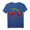 Freches Kirschen Motiv Brust T-Shirt - Süßes & Erfrischendes Vintage Früchtchen Shirt für Frauen mit Humor und Statement-Charakter