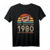 Vintage 1980 Geburtstag T-Shirt – Stilvolles Retro-Design Geschenk für Männer und Frauen, perfekt für Geburtstagsfeiern