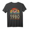 Vintage 1980 Geburtstag T-Shirt – Stilvolles Retro-Design Geschenk für Männer und Frauen, perfekt für Geburtstagsfeiern