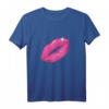90er Jahre Party T-Shirt mit Pink Lippenstift Kuss Motiv – Perfektes Outfit und Geschenk für Mottopartys, Frauen und Mädchen