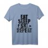 Eat Sleep Ski Repeat T-Shirt – Perfektes Geschenk für Skifahrer, Wintersport- und Skiferienliebhaber zu Weihnachten & Geburtstag