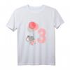 Kinder Geburtstagsshirt für 3 Jahre Mädchen - Süße Maus mit Luftballons & Zahl Drei, Perfekt für Geburtstag & Feieroutfit