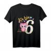 Kinder Geburtstagsshirt Eule zum 6. Geburtstag für Mädchen und Jungen - Lustiges Geschenk für die Geburtstagsfeier oder Kindergarten