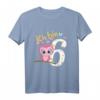 Kinder Geburtstagsshirt Eule zum 6. Geburtstag für Mädchen und Jungen - Lustiges Geschenk für die Geburtstagsfeier oder Kindergarten