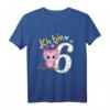 Kinder Geburtstagsshirt Eule zum 6. Geburtstag für Mädchen und Jungen - Lustiges Geschenk für die Geburtstagsfeier oder Kindergarten