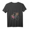 Damen Blumen Fahrrad T-Shirt mit V-Ausschnitt – Vintage Fahrrad Motiv, perfektes Geschenk für Radfahrerinnen zu Weihnachten, Geburtstag oder als Biker Outfit