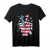 Patriotisches T-Shirt mit amerikanischer Flagge und Friedenszeichen – Perfekt für 4. Juli, Gedenktag & Veteranentag