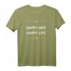 Happy Wife Happy Life T-Shirt - Lustiges Hochzeitsgeschenk für Frisch Verheiratete, Ehepartner & Hochzeitsgäste