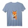 Damen & Herren Fuchs T-Shirt - Lustiges Tiermotiv mit V-Ausschnitt für Natur- und Tierfreunde, Umwelt- und Klimaschutz Geschenk
