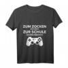 Zum Zocken Geboren zur Schule gezwungen - Lustiges Gamer Zocker T-Shirt für LAN Partys, Turniere und Gaming Fans