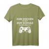 Zum Zocken Geboren zur Schule gezwungen - Lustiges Gamer Zocker T-Shirt für LAN Partys, Turniere und Gaming Fans