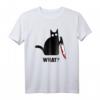 Funny Black Cat Murderous Cat With Knife T-Shirt - Lustiges Katzen T-Shirt Geschenk für Geburtstage, Halloween, Weihnachten & Feiertage