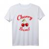 Süßes CHERRY BOMB Retro 70er Vintage Style T-Shirt mit Kirschen – Perfekt für Mottoparty, Obstliebhaber & als Geschenk