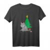 Lustiges Katze Weihnachten Licht T-Shirt – Humorvolles Geschenk für Katzenliebhaber, Familie & Freunde zu Weihnachten oder Geburtstag