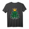 Frosch mit Krone T-Shirt für Single Damen - Lustiges Tiermotiv, originelles Geschenk für Frauen