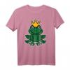 Frosch mit Krone T-Shirt für Single Damen - Lustiges Tiermotiv, originelles Geschenk für Frauen