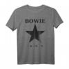 David Bowie Schwarzer Stern T-Shirt - Offizielles Band Merchandise für Fans, Klassisch geschnitten