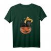 Schwarze Katze mit Hexenhut und Kürbis - Perfektes Halloween T-Shirt für Katzenliebhaber, Kinder & Erwachsene