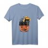 Schwarze Katze mit Hexenhut und Kürbis - Perfektes Halloween T-Shirt für Katzenliebhaber, Kinder & Erwachsene