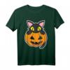 Schwarze Katze sitzt im Kürbis Halloween T-Shirt für Katzenliebhaber – Perfekt für Partys und Halloween-Feiern