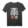 Lustiges Halloween Skelett Kostüm mit Steak & Bier T-Shirt – Perfektes Party- und Trick-or-Treat-Outfit