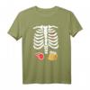Lustiges Halloween Skelett Kostüm mit Steak & Bier T-Shirt – Perfektes Party- und Trick-or-Treat-Outfit