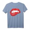 Rote Lippen Vampirzähne Vampir Zähne Halloween T-Shirt – Perfektes Spooky Kostüm und Geschenk für Halloween-Liebhaber