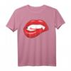 Rote Lippen Vampirzähne Vampir Zähne Halloween T-Shirt – Perfektes Spooky Kostüm und Geschenk für Halloween-Liebhaber