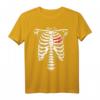 Lustiges Skelett Herz Brustkorb Halloween T-Shirt für Kinder und Erwachsene – Perfekt für Partys, Kostüme und Valentinstag