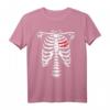 Lustiges Skelett Herz Brustkorb Halloween T-Shirt für Kinder und Erwachsene – Perfekt für Partys, Kostüme und Valentinstag