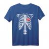 Lustiges Skelett Herz Brustkorb Halloween T-Shirt für Kinder und Erwachsene – Perfekt für Partys, Kostüme und Valentinstag