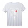 Lustiges Skelett Herz Brustkorb Halloween T-Shirt für Kinder und Erwachsene – Perfekt für Partys, Kostüme und Valentinstag