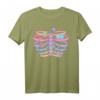 Pastel Goth Kawaii Blumen Rippenkäfig Röntgenskelett T-Shirt – Niedliches Grunge Design für alternative Modefans