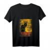 Damen Vintage Schwarze Katze Tour du Chat Noir T-Shirt mit V-Ausschnitt – Perfekt für Halloween, Paris-Liebhaber & Katzenfans