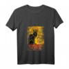 Damen Vintage Schwarze Katze Tour du Chat Noir T-Shirt mit V-Ausschnitt – Perfekt für Halloween, Paris-Liebhaber & Katzenfans