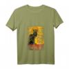 Damen Vintage Schwarze Katze Tour du Chat Noir T-Shirt mit V-Ausschnitt – Perfekt für Halloween, Paris-Liebhaber & Katzenfans