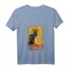 Damen Vintage Schwarze Katze Tour du Chat Noir T-Shirt mit V-Ausschnitt – Perfekt für Halloween, Paris-Liebhaber & Katzenfans