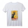 Damen Vintage Schwarze Katze Tour du Chat Noir T-Shirt mit V-Ausschnitt – Perfekt für Halloween, Paris-Liebhaber & Katzenfans