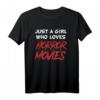 Just a Girl Who Loves Horror Movies Halloween T-Shirt – Spooky Gothic & Funny Halloween Shirt für Frauen, Mädchen & Gothic Fans