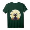 Schwarze Katze Fledermäuse & Kürbisse | Süßes Halloween T-Shirt für Gruselspaß & Partys