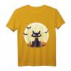 Schwarze Katze Fledermäuse & Kürbisse | Süßes Halloween T-Shirt für Gruselspaß & Partys