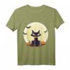 Schwarze Katze Fledermäuse & Kürbisse | Süßes Halloween T-Shirt für Gruselspaß & Partys