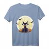 Schwarze Katze Fledermäuse & Kürbisse | Süßes Halloween T-Shirt für Gruselspaß & Partys